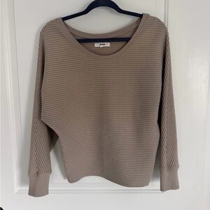 Joah Brown Ribbed Sweater in Taupe